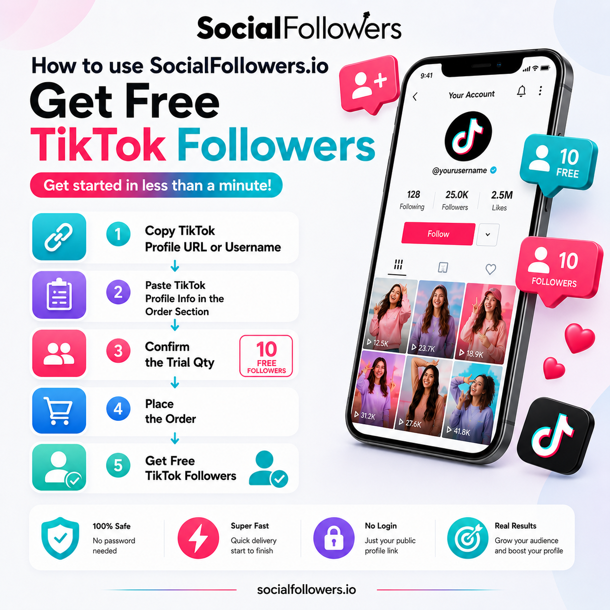 How to use SocialFollowers.io to get free TikTok followers